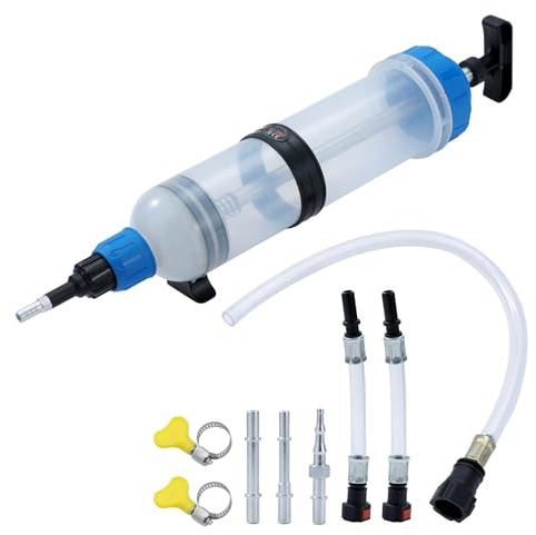 KATSU Seringue a Huile 1,5 L Grande Capacité Seringue d'Aspiration d'Huile, Extracteur de Liquide de Frein, Extracteur de Liquide d'Huile, Pompe d'Extraction de Fluide Automobile
