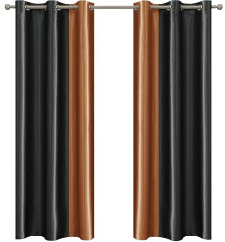 Ystyle Tende Per Interni 2 Pezzi, Camera Da Letto, Oscuranti, Termica Isolante Freddo E Caldo, Fonoassorbenti, 117x137 cm, Grigio Arancione