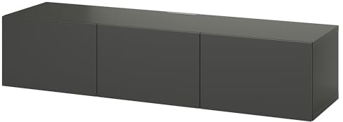 BESTÅ TV-Bank mit Türen, 180x42x38 cm, dunkelgrau/lappviken dunkelgrau