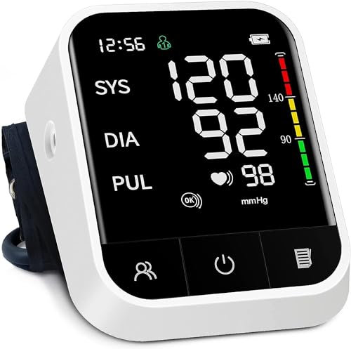 Blood Pressure Monitors CE Approved UK, Blood Pressure Monitor Upper Arm for Home Use Blood Pressure Machine with BP Cuff LED Backlight Display Heart Rate Detection 2x99 Records,Cuff 22-42cm