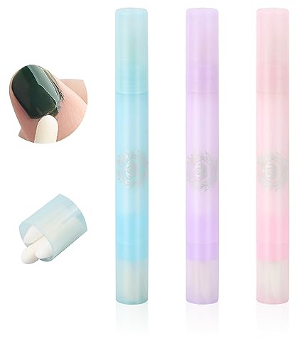 Dokeno 3 Piezas Pluma Correctora de Esmalte de Uñas Pluma Quitaesmalte de Uñas Nail Art Pen Corrector Pluma Removedor de Esmalte de Uñas para Manicura con 9 Puntas de Repuesto