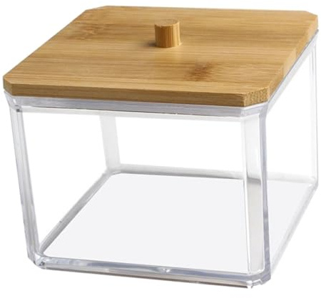 IMIKEYA Wattestäbchenhalter Aus Acryl Aufbewahrungsbox Für Wattepad-spender Transparenter Behälter Für Tupfer Und Make-up-organizer Tragbar Und Langlebig