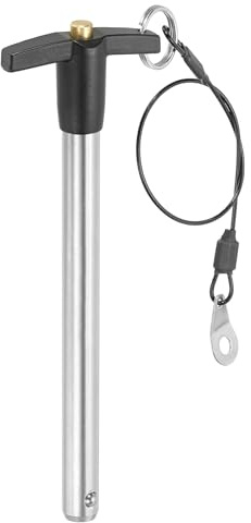 PATIKIL Pinze Blocco a Maniglia a T 1/2 x 4,72 (12 x 120mm), Perno a Sgancio Rapido, Perni Posizionamento Sicurezza Acciaio Inossidabile 304 con Pulsante, Cavo con Cordino da 25 Cm