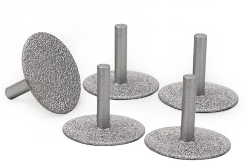 SHDIATOOL Diamant-Trennschleifscheibe mit 5pcs 6mm Schaft 50mm zum Trennen Schleifen und Gravieren Stein Vakuum gelötet Sägeblatt 5pcs