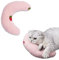 Vxcbad Cojín de hierba gatera, cojín de valeriana para gatos, juguete para gatos en forma de U, almohada para dormir para mascotas con diseño de fresa rosa