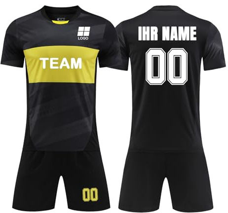 Generisch Fußball Trikot 24/25 Heim/Auswärts, Personalisiert Fussball Trikot Jungen mit Eigenem Namen Nummer Logo, Fußballtrikot Shorts Set für Jungen Männer