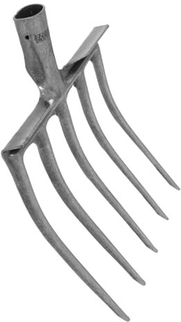 YARNOW Testa Rastrillo Agricolo in Acciaio Nero a 5 Denti, Sostituzione Per Rastrello Letame Cavallo, Attrezzo Versatile Per Aratura e Dissodamento Terreno, Fissaggio Rapido Per Attività Agricole