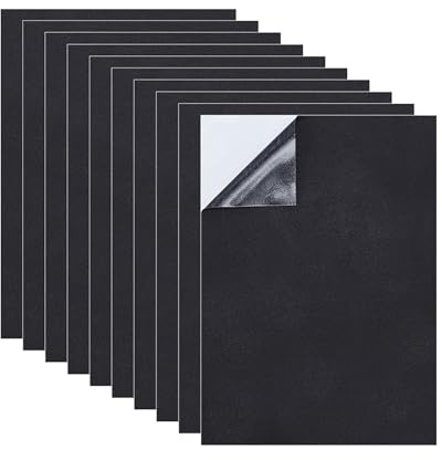 Hyxodjy 10 Pezzi Fogli di Schiuma Autoadesiva, Fogli di Schiuma Adesivo Nero 300mm x 210mm x 1mm Fogli di Schiuma Adesivo Pannello in Schiuma EVA Autoadesiva per Mobili, Artigianato, DIY