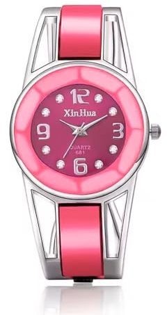 XinHua Elegante Damenuhr - Spangenuhr Damen mit Strasssteinen Uhren für Damen stilvolle Armbanduhr in Silber