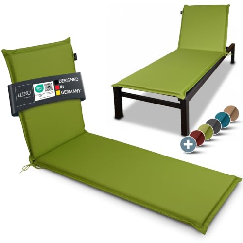 LILENO HOME Sonnenliege Auflage als [1er Set - Rollliege] in Apfelgrün | Gartenliegen Auflage perfekt für Strandliege - Polster Auflage für Gartenliege (188x60x5cm) MIA