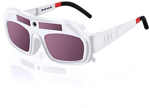 PZJFH Lunettes de soudure, lunettes de soudage, solaires, avec jambes réglables, lunettes de protection confortables pour soudage à l'arc argon (Blanc)
