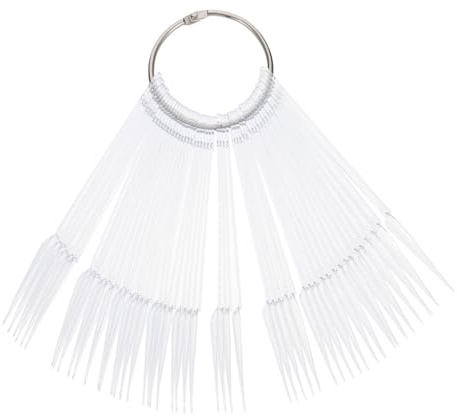 VALICLUD Capsules de Vernis à Ongles Pliables 100 Pièces Transparentes Forme Éventail Présentation Nail Art Professionnels Salon Manucure Accessoires