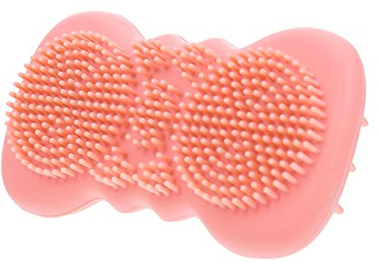 VALICLUD Silicone Bath Brush and Face Cleaning Brush Dual-Sided Multi-Functional Scalp Massager Pink Suitable for Shower and Hair Care