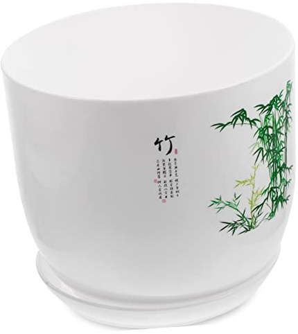 BAZEITFLOW per Piante in con Bamboo Fioriera da ed Esterno con Vassoio Contenitore Resistente per Cactus e per e