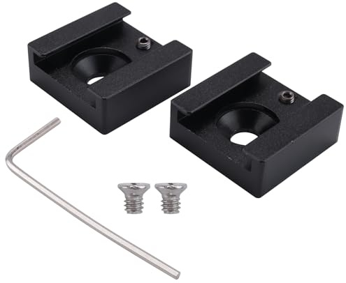 Asyduey Staffa Adattatore in Alluminio per Montaggio su Slitta A Slitta Calda con Filettatura 1/4 per Attacco per Slitta Flash con Gabbia per Fotocamera (2 Pezzi)