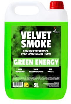 Velvet Smoke – Líquido para Máquina de Humo 5 Litros – Niebla Densa | Líquido para Máquina de Humo Para Halloween y Fiestas | 100% natural | Sin Residuos | Green Energy