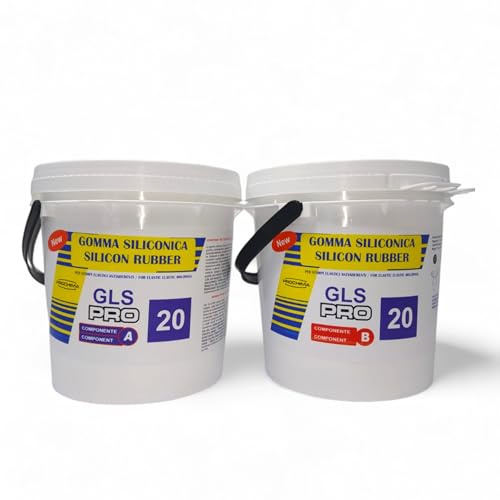PROCHIMA Gomma SILICONICA da COLATA - GLS-20 PRO – Gomma Siliconica Liquida al Platino Bicomponente - Alta Precisione e Resistenza, Colabilità Medio-Bassa, fedeltà Riproduzione dei Dettagli - 5kg