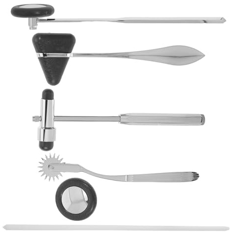 LIFKOME Martelli Neurologici per Esami Medici Strumenti Percussione Portatili in Martello Medico per Valutazione Pazienti in Clinica Nero