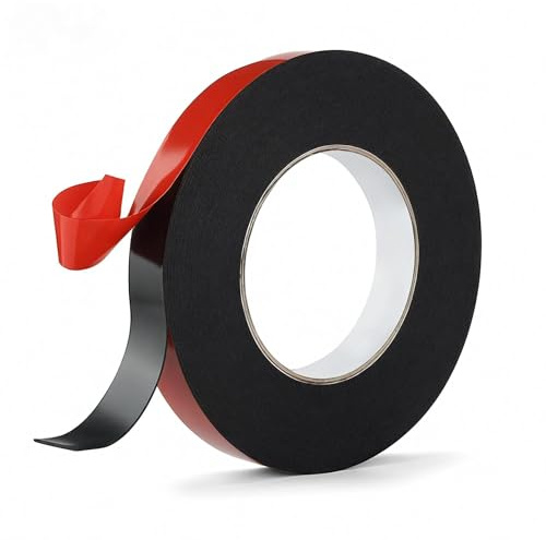 25mm x 10m Doppelseitiges Klebeband Extra Stark, 2mm Dick Schaumstoffband, Wasserdicht & Hochtemperaturbeständig, Universelles Montageklebeband für Wand, LED-Streifen, Auto, Haushalt, Büro & Außende