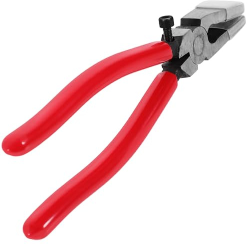 HOMOBABE Pinza per Rottura Vetro da 8 Pollici Design a Mascella Curva in Acciaio e Gomma ad Alta Affidabilità per Mosaici e Vetro Colorato