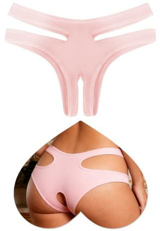 comeondear Thongs for Women Sexy Hollow Out French Knickers UK Size 10-18