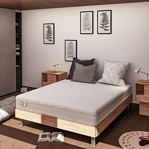 Baldiflex Emporio Materasso Matrimoniale Memory Plus Top Air Misura 160 x 190 x 25 cm Ergonomico 7 Zone Differenziate Sfoderabile Silver Safe