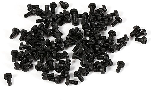 Schwarze Schrauben Set, M3 6 mm rund Nylon Schrauben für Holz, Nylon Schraube Mutter
