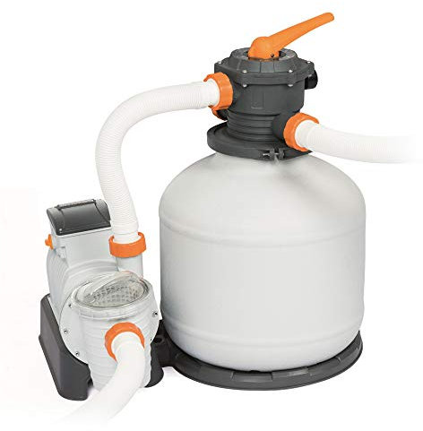 Impianto di filtraggio a sabbia Bestway Flowclear, pompa filtro a sabbia, sistema di pulizia della piscina (58486-1 – 9,841 l/h – con timer)