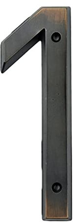 Cozylkx 15,2 cm in lega di zinco per esterni/numero civico con 2 viti, stile vintage, finitura in bronzo invecchiato, numeri porta, antiruggine, targhe per indirizzi per via domestica, numero 1