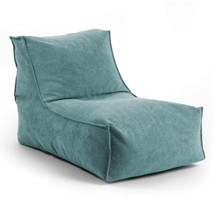 mokebo® Sitzsack für Kinder & Erwachsene 'Der Gelassene', Bean Bag mit EPS-Perlen Füllung, Relaxliege für drinnen, Sitzkissen, Bodenkissen federleicht, Bodensessel, Liege aus Stoff in Petrol