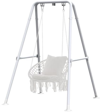 G TALECO Gear Hängemattenständer, Hängemattenstuhlständer, max. Traglast: 150 kg, Schaukelständer für Hängesessel, Außen- oder Innenhängestuhlständer (weiß) (ohne Hängematte)