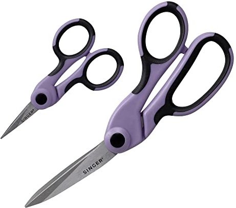 SINGER ProSeries Lilac Purple Stoff- und Detailscheren-Set, Beidhändig, Klassisch, Edelstahl, 2 Stück