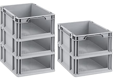 SparSet 5x Eurobox NextGen Store | HxBxT 17x30x40cm | 16 Liter | Front offen | Eurobehälter, Transportbox, Transportbehälter, Stapelbehälter