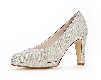 Gabor Damen Klassische Pumps | Frauen Absatzschuhe | hochhackige Schuhe | stoeckelschuhe | Abendschuhe | Court Shoes | Silber | 40 EU - 6.5 UK