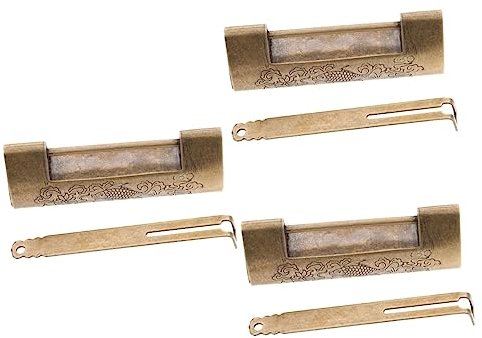 Housoutil 3sätze Antikes Chinesisches Vorhängeschloss Aus Retro Design Für Schmuckkästchen Truhen Und Schränke Praktisch Und Dekorativ Für Täglichen Gebrauch