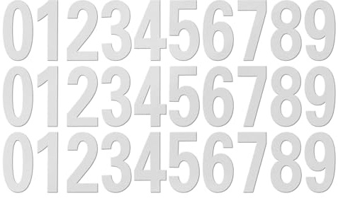 YIKIADA Silver Number Stickers 4 Inch Vinyl 0-9 Mailbox Decals 3 Sets