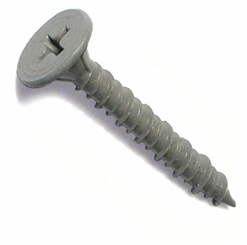 Drywall Cement Board Screws Twin Cut Point Wafer Countersunk - Hi-Low Thread Exterior Plus Grey Coating Fibre Backer Board Timber Stud Phillips Head (200, 4.2 x 42mm)