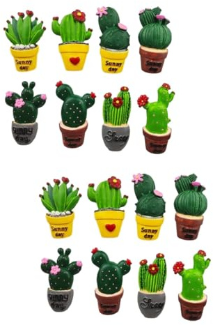 Alipis Decorazioni Cactus in Resina Set 8 Pezzi Accessori Creativi Per Artigianato Magneti Frigorifero Casa Ufficio Fai Da Te