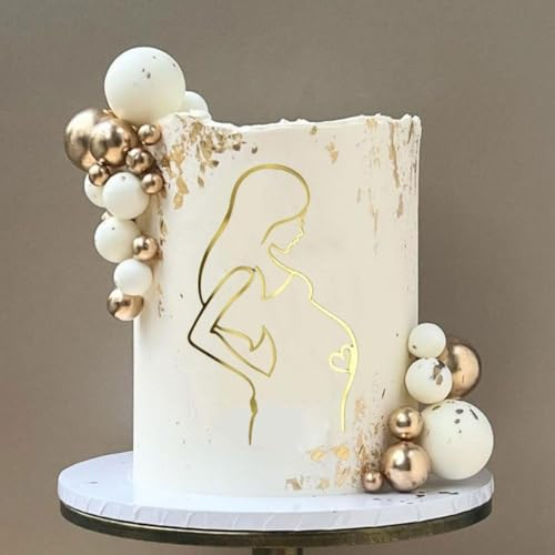 Acrylic Pregnant Lady Baby Shower Cake Topper,Pregnancy Baby Cake Decoration,Baby Decorations Cake Ideas Shower