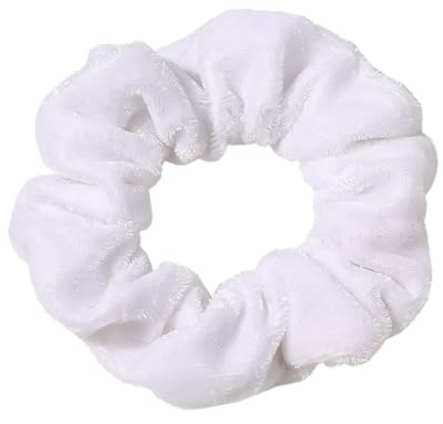 5 Stück Samt Haargummis für Damen, Elastische Scrunchies, Weiche Dicke Haarbänder Haarringe mit Gummiband, Pferdeschwanz Haargummi Haarschmuck für Frauen,Weiß
