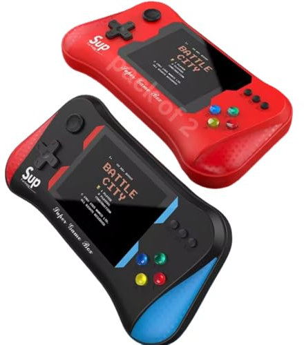 Amazplus Videogiochi per bambini 500 in 1 console di gioco portatile Mini Retro Classic con schermo LCD colorato da 3,5 pollici Sup Sistema di videogiochi portatile colori assortiti