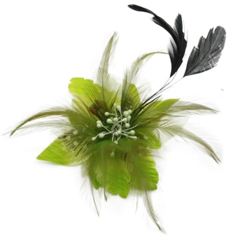 JKQBUX Multifunktionale Feder-Blumen-Brosche und Haarspangen für Frauen und Mädchen, Ansteckbrosche, Party-Zeremonie, Zubehör, Tanz, Bankett, Anstecknadeln, Kopfschmuck