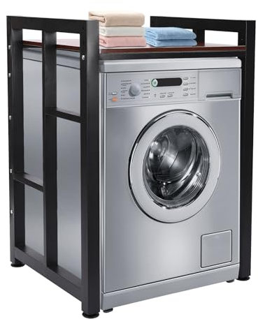 Stapelbares Regal für Waschmaschine und Trockner, dickes, robustes Lagerregal für Waschmaschine und Trockner, Überregale mit verstellbarem Regal, platzsparendes, stapelbares Waschmaschinenre