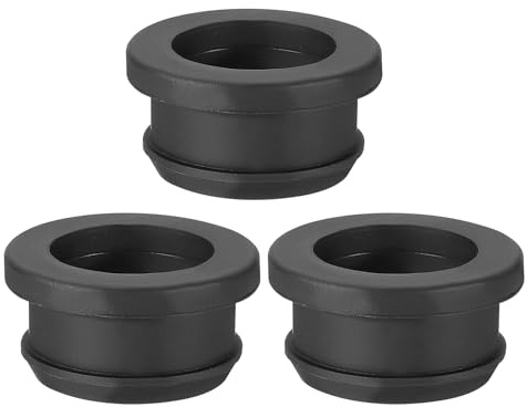 PATIKIL 25mm / 1 Inch Drill Hole,13/16 Inch ID Rubber Grommets, 3Pcs Top Hat Grommet for Wiring Eyelet Ring Gasket Automotive Firewall Cable Hole Plugs Wires Protection, Black
