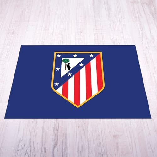 Licensed Décor Atlético de Madrid Matte – klein (70 cm (B) x 100 cm (H) – farbiges Wappen auf Marken-Blau