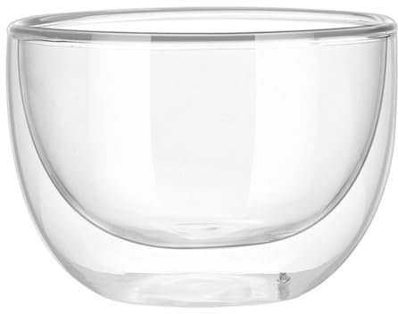 YGDYFDC Ensaladera Madera Ensaladera De Frutas Transparente, Cuenco De Vidrio De Doble Capa For El Hogar, Vajilla De Vidrio Resistente Al Calor De Borosilicato Ensaladera Portatil(250ml)