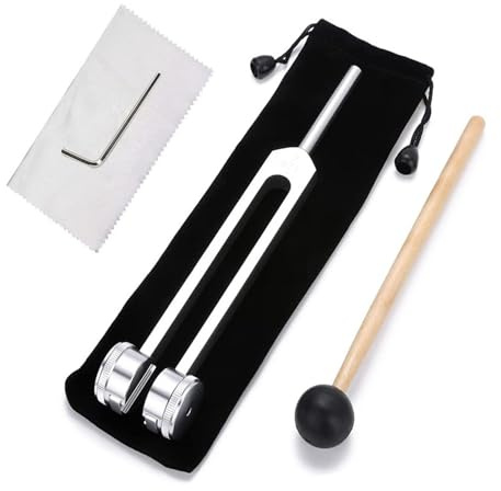 Stimmgabeln,Heilinstrument 128Hz,c128 Stimmgabel Neurologie, Klangheilungsinstrumente,Aluminiumlegierung Stimmgabel mit Silikonhammer Reparaturwerkzeug Stimmgabeln für Heilung (128Hz)