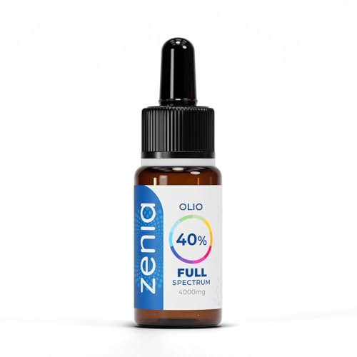 ZENIA Oil 40% - olio di canapa puro Allevia le tensioni, Migliora la qualità del Sonno, per Rilassarsi, Spettro Completo 100% Italiano Naturale 10 ML