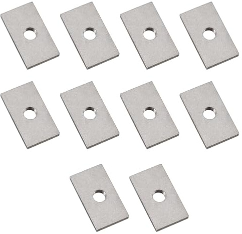Tuercas cuadradas M6 de acero inoxidable 304, tuercas rectangulares, sujetadores de rosca para maquinaria y muebles, conector de 16 x 10 x 5 mm (paquete de 10)