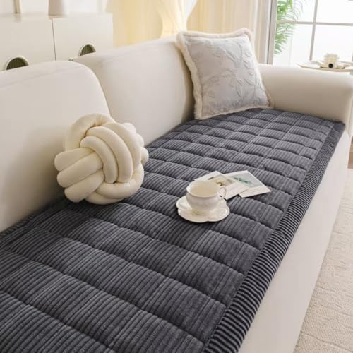 MYSKY HOME Couch üBerzug L Form, Sofabezug 2 3 4 Sitzer,Sofa Decke FüR Wohnzimmer, Sofaschoner rutschfest,Universelle Sofa üBerwurf, Sofabezug Ecksofa Couchdecken Zum Schutz Dunkelgrau 70x150cm 1pc